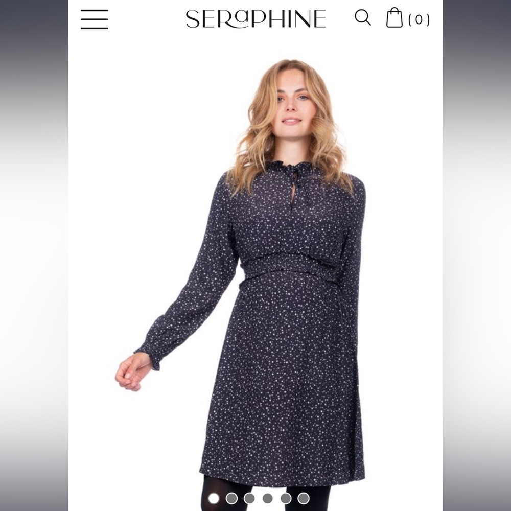 Maternity and nursing dress by Seraphine.